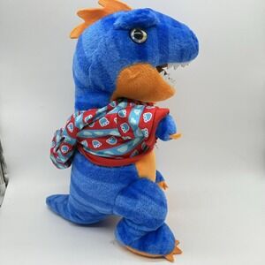Build A Bear Blue Stripes T-Rex Dinosaur Plush‎ Stuffed Animal BAB 2022 W Shirt